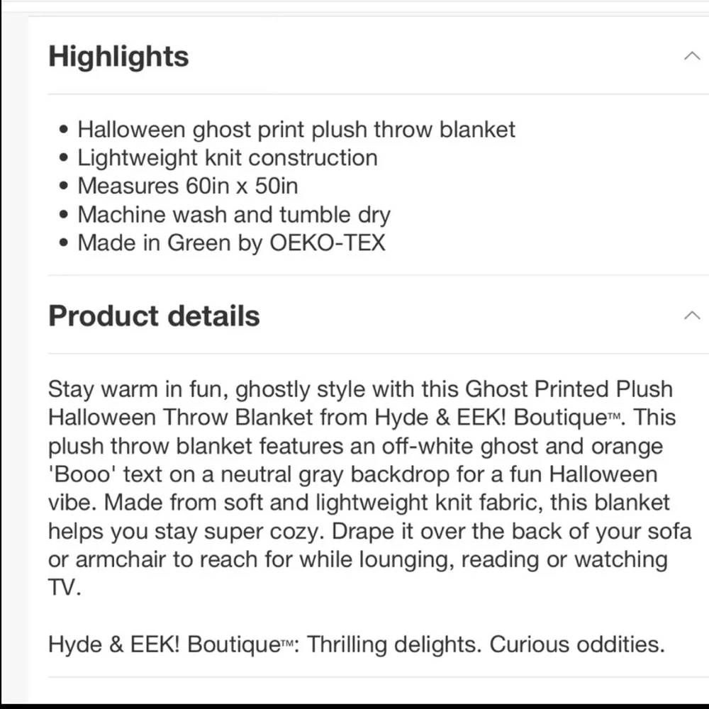 Hyde & Eek Boutique Grey with White Ghost Throw Blanket